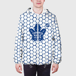 Куртка с капюшоном мужская Торонто Мейпл Лифс - белые соты, цвет: 3D-белый — фото 2