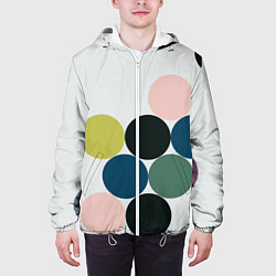 Куртка с капюшоном мужская Кластер чил - абстракция, цвет: 3D-белый — фото 2