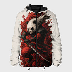 Куртка с капюшоном мужская Демоническая панда самурай - нейроарт, цвет: 3D-черный