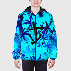 Куртка с капюшоном мужская Doom неоновые тропики, цвет: 3D-черный — фото 2