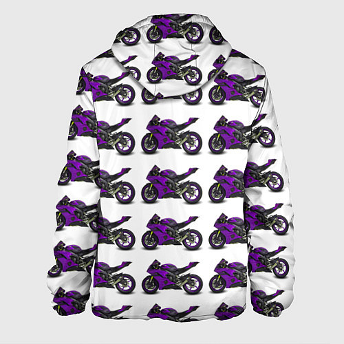 Мужская куртка Motorcycle purple / 3D-Белый – фото 2