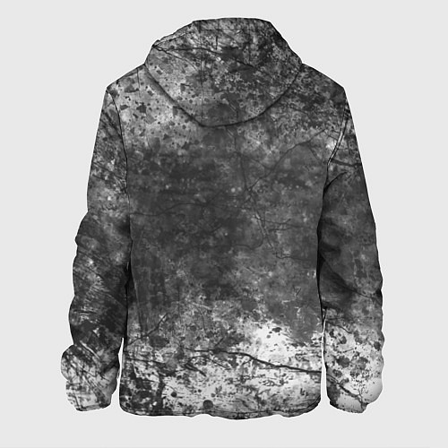 Мужская куртка Абстракция - grey and white wall with cracks / 3D-Белый – фото 2