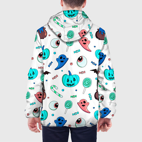 Мужская куртка Halloween light blue pumpkin / 3D-Черный – фото 4