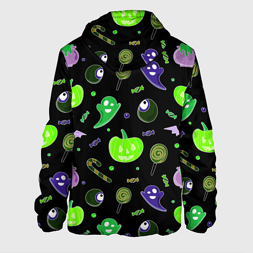 Мужская куртка Halloween black pumpkin pattern / 3D-Белый – фото 2