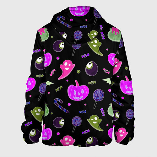 Мужская куртка Halloween pink black pumpkin / 3D-Белый – фото 2