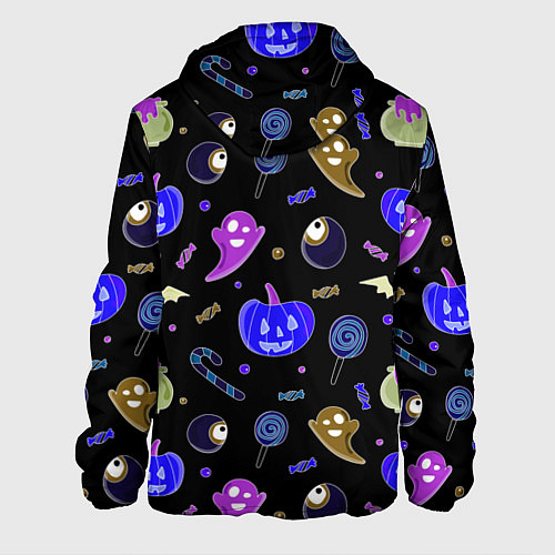Мужская куртка Halloween blue black pumpkin / 3D-Белый – фото 2