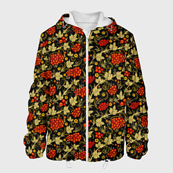 Куртка с капюшоном мужская Традиционный русский узор, цвет: 3D-белый