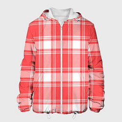 Куртка с капюшоном мужская Checked red white, цвет: 3D-белый