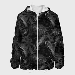 Куртка с капюшоном мужская Palm black and white, цвет: 3D-белый