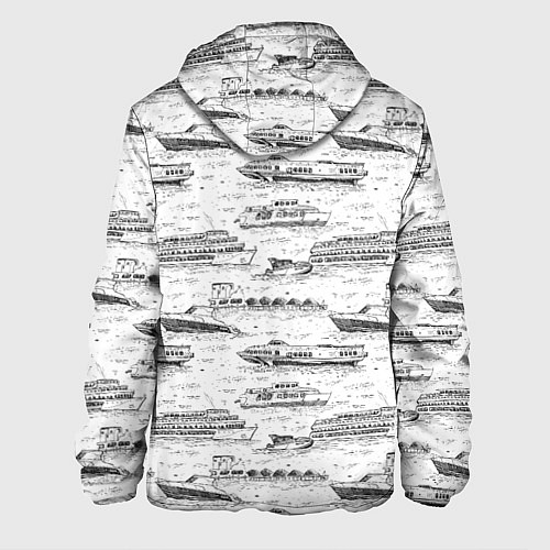 Мужская куртка Корабли на Неве / 3D-Белый – фото 2
