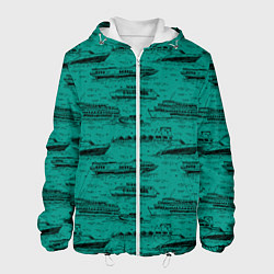 Куртка с капюшоном мужская Корабли плывут по Неве, цвет: 3D-белый