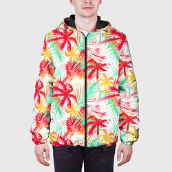 Куртка с капюшоном мужская Palm red yellow, цвет: 3D-черный — фото 2