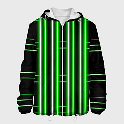Куртка с капюшоном мужская Neon green, цвет: 3D-белый