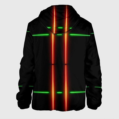 Мужская куртка Neon green black red line / 3D-Белый – фото 2
