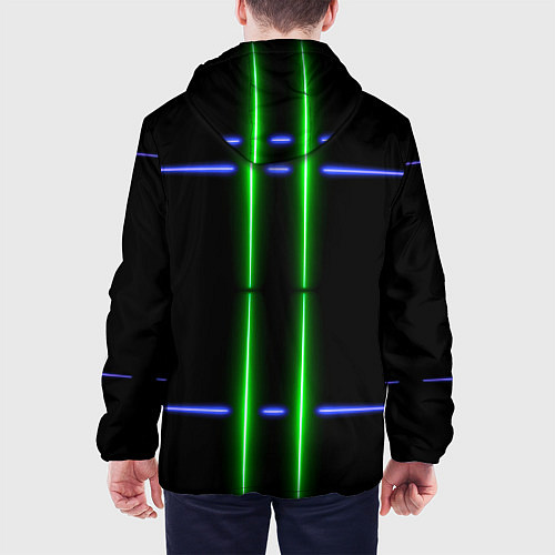 Мужская куртка Neon black light blue green line / 3D-Черный – фото 4