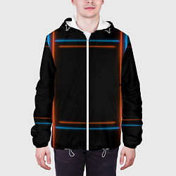 Куртка с капюшоном мужская Neon black red blue, цвет: 3D-белый — фото 2
