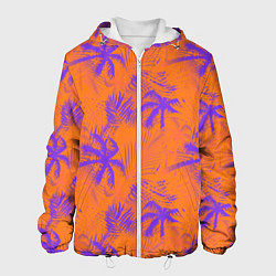 Куртка с капюшоном мужская Palm orange, цвет: 3D-белый