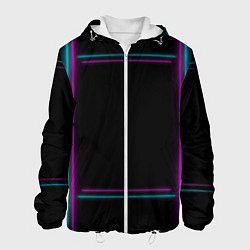 Куртка с капюшоном мужская Neon pink light blue, цвет: 3D-белый