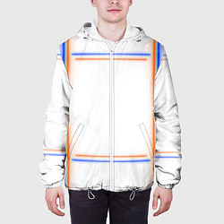 Куртка с капюшоном мужская Neon white orange blue, цвет: 3D-белый — фото 2