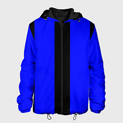Куртка с капюшоном мужская Color blue black stripes, цвет: 3D-черный