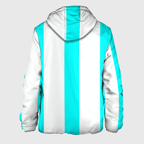 Мужская куртка Color light blue white lines / 3D-Белый – фото 2
