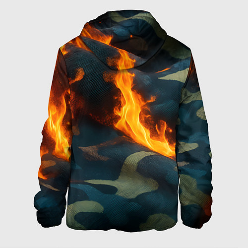 Мужская куртка Огонь на камуфляжной ткани / 3D-Белый – фото 2