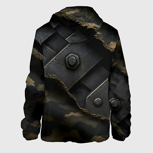Мужская куртка Порванная камуфляжная ткань с металлом / 3D-Белый – фото 2