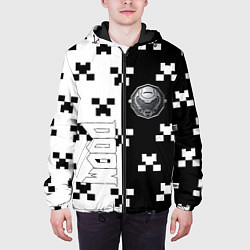 Куртка с капюшоном мужская Doom x minecraft pattern, цвет: 3D-черный — фото 2