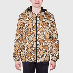 Куртка с капюшоном мужская Какашки, цвет: 3D-черный — фото 2