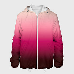 Куртка с капюшоном мужская Градиент transcendent pink омбре, цвет: 3D-белый