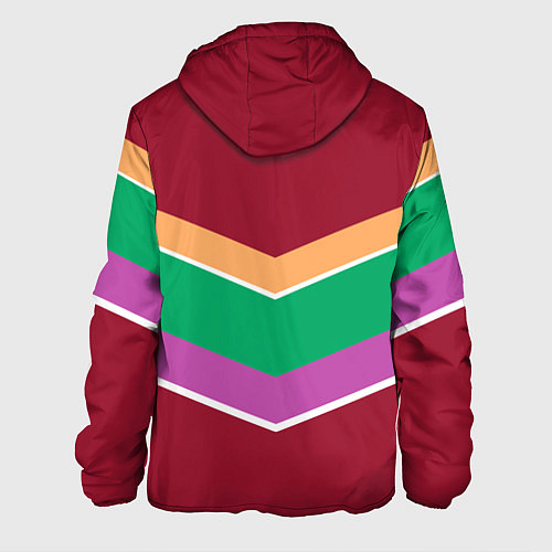 Мужская куртка Тёмный красный с полосами / 3D-Белый – фото 2