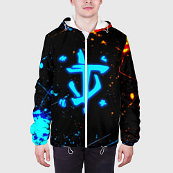 Куртка с капюшоном мужская Doom лёд и пламя краски, цвет: 3D-белый — фото 2