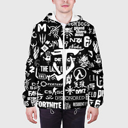 Куртка с капюшоном мужская Doom логотипы всех игр, цвет: 3D-белый — фото 2