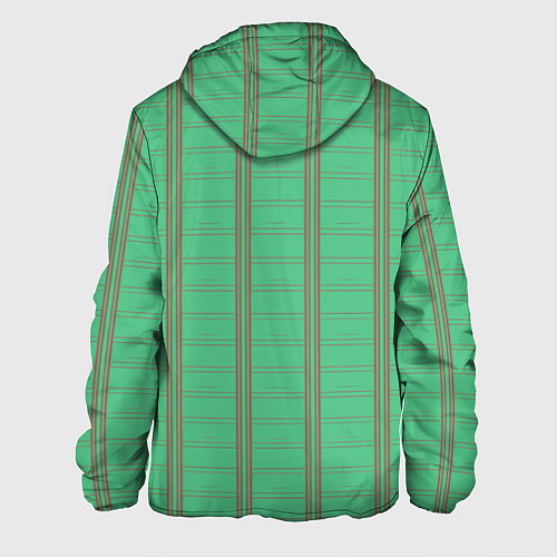 Мужская куртка Color green cage brown stripes / 3D-Белый – фото 2