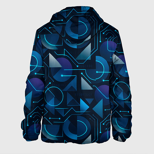 Мужская куртка Футуристическая сине-фиолетовая абстракция с хакер / 3D-Белый – фото 2