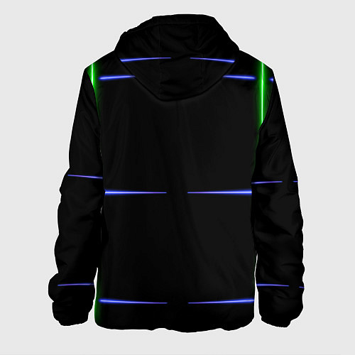 Мужская куртка Color black green purple stripes / 3D-Белый – фото 2