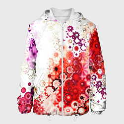 Мужская куртка Красный узор на белом