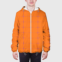 Куртка с капюшоном мужская Color orange stripe, цвет: 3D-белый — фото 2