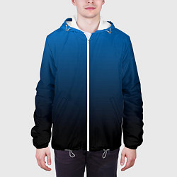 Куртка с капюшоном мужская Blue gradient, цвет: 3D-белый — фото 2