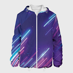 Мужская куртка Абстракция бело синие красные полосы