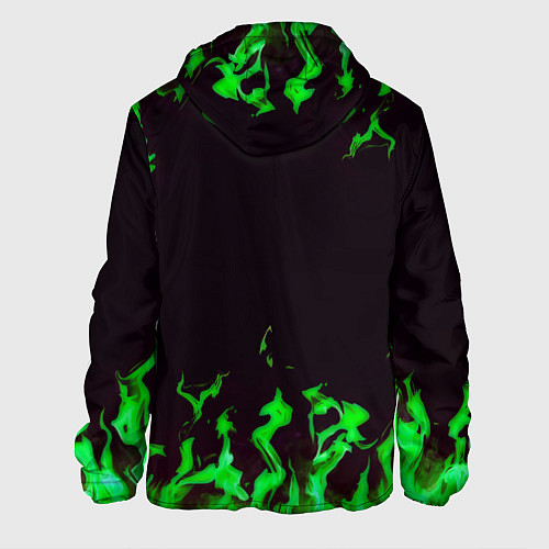 Мужская куртка Doom зелёный огонь / 3D-Белый – фото 2