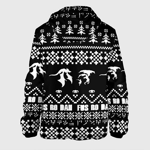 Мужская куртка Doom x elders scrolls pattern / 3D-Белый – фото 2