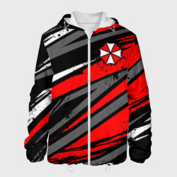 Куртка с капюшоном мужская Umbrella - red lines, цвет: 3D-белый