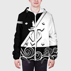 Куртка с капюшоном мужская Doom стильная геометрия, цвет: 3D-белый — фото 2