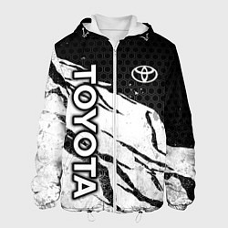 Куртка с капюшоном мужская Toyota - черный и белый, цвет: 3D-белый
