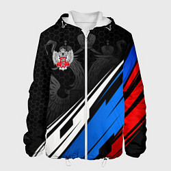 Куртка с капюшоном мужская Федерация бокса России - триколор, цвет: 3D-белый