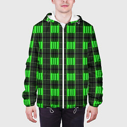 Куртка с капюшоном мужская Color green and black, цвет: 3D-белый — фото 2