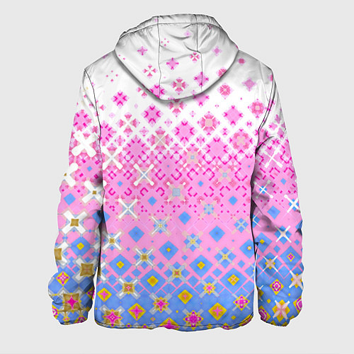 Мужская куртка Розово-голубой узор / 3D-Белый – фото 2
