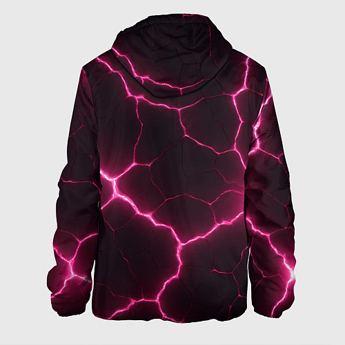 Мужская куртка Розовый свет из разлома плит / 3D-Белый – фото 2