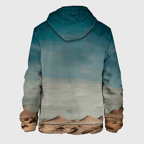 Мужская куртка Задумчивый слон: пустыня / 3D-Белый – фото 2